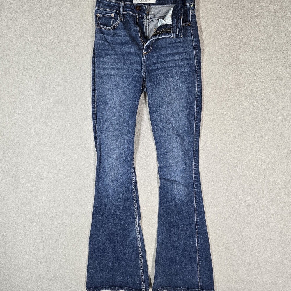Hollister Women Jeans 3L Blue Denim Curvy High Rise Vintage Flare 30" Inseam